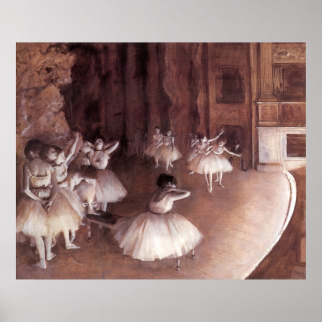 Ballet Rehearsal on the Stage by Edgar Degas Poster (Front)