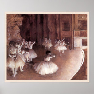 Ballet Rehearsal on the Stage by Edgar Degas Poster