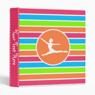 Ballet; Retro Neon Rainbow 3 Ring Binder