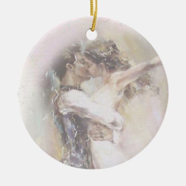 Ballet Romance Ceramic Ornament (Front)