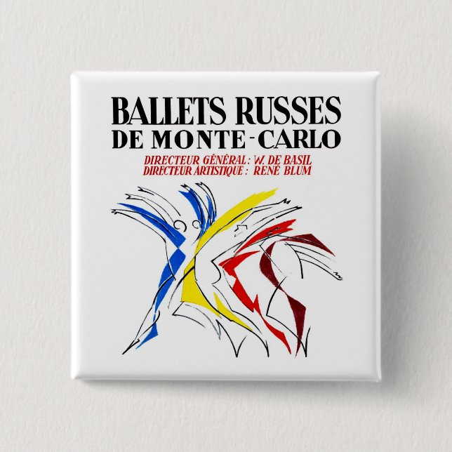 Ballet Russes - Abstract Dancer Lover Art Button (Front)