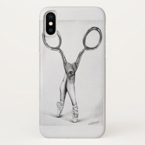 Ballet Scissors Ballerina Dance Surreal art iPhone X Case