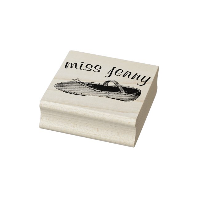 Ballet Shoe Dance Teacher Personalized Ballerina Rubber Stamp (Stamp)