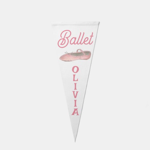 Ballet Shoe Slipper Ballerina Dance Personalized Pennant Flag