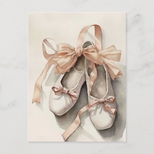 Ballet Shoes And Bows Postcard