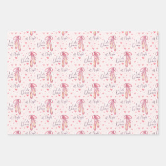 Ballet Shoes and Hearts Wrapping Paper Sheets