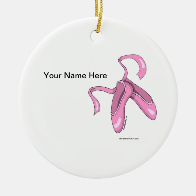 Ballet Shoes Ceramic Ornament (Front)