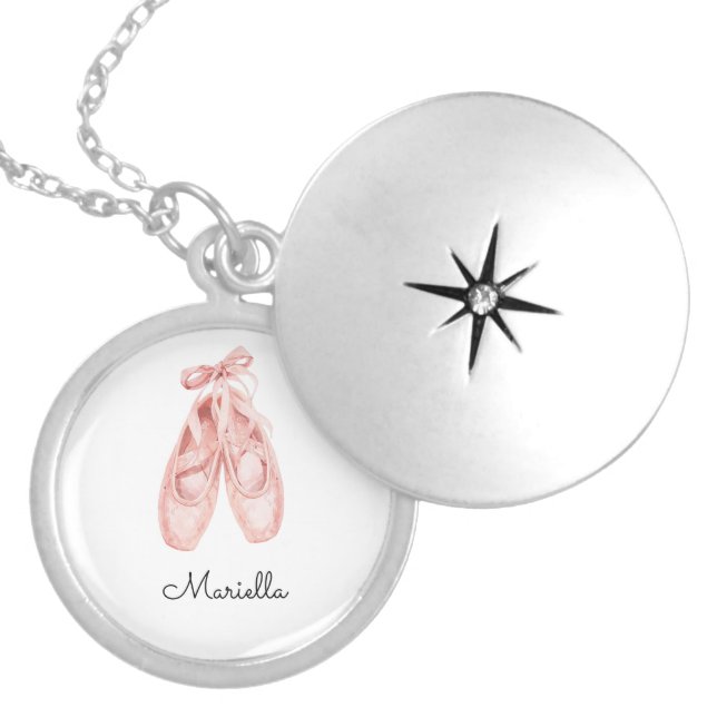 Ballet Shoes Customized Locket Necklace (Front)