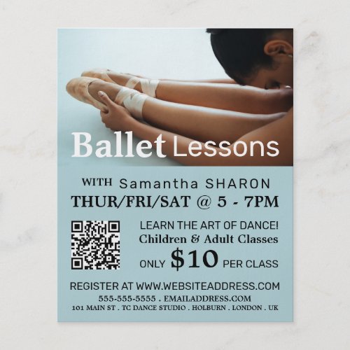 Ballet Shoes Dance Lesson Advertising Flyer