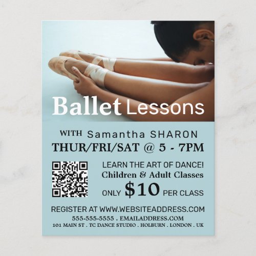 Ballet Shoes Dance Lesson Advertising Flyer