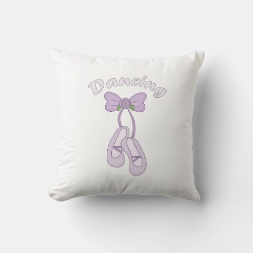 Ballet Shoes_ Dancing Throw Pillow