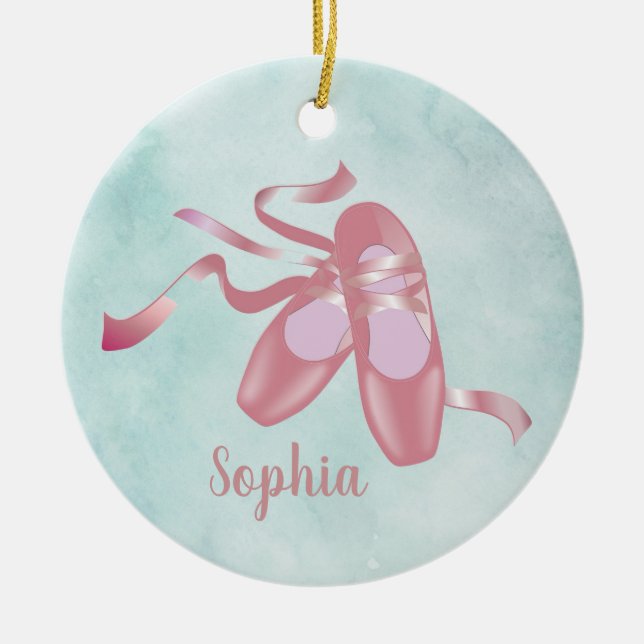 Ballet Shoes Design Ceramic Ornament (Front)