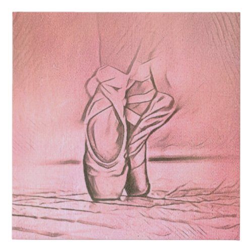 Ballet Shoes Elegant Pink Faux Canvas Print