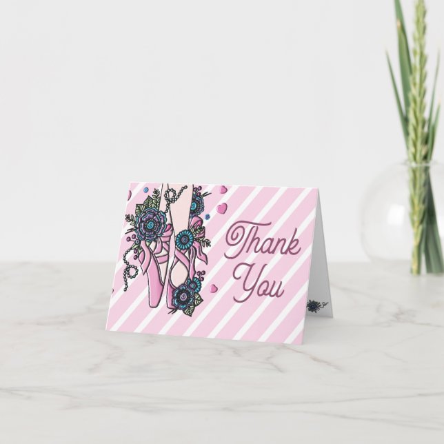 Ballet Shoes Folded Thank You Card (Front)