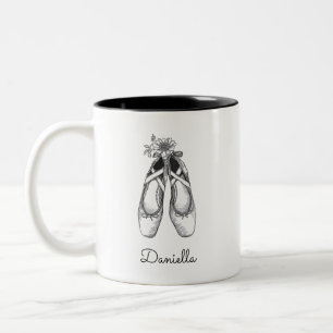 Ballet Shoes Hand Drawn Two-Tone Coffee Mug
