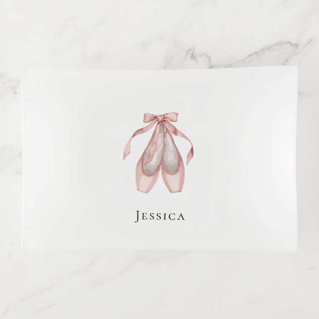 Ballet Shoes Personalized Trinket Tray (Front)