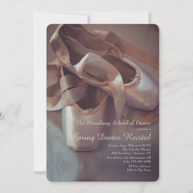 Ballet Shoes Recital Invitation (Front)