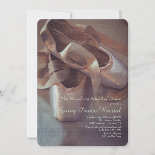 Ballet Shoes Recital Invitation