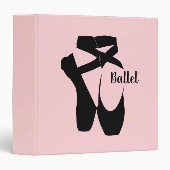 Ballet Shoes Slippers Design 3 Ring Binder (Front/Spine)