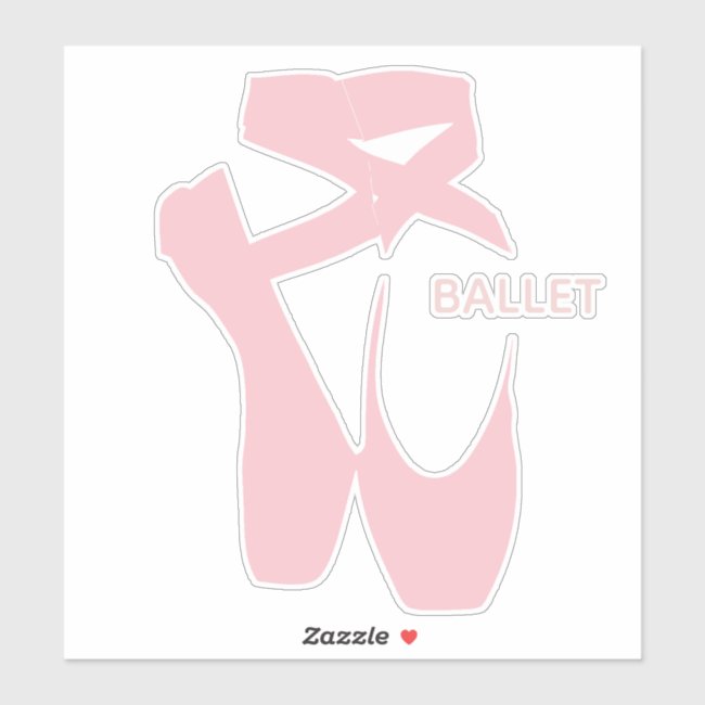 Ballet Shoes Slippers Design Square Vinyl Sticker