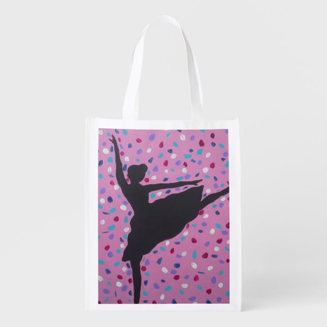 Ballet Silhouette  Grocery Bag (Front)