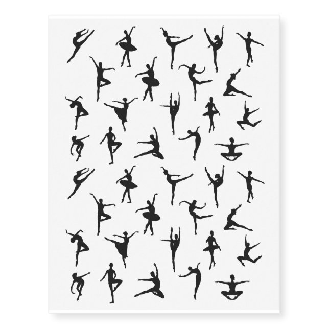Ballet Silhouettes Temporary Tattoos (Front)