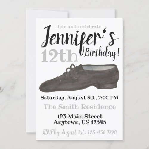 Ballet Slipper Dance Shoe Birthday Party Recital Invitation