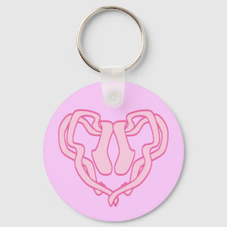 Ballet Slipper Heart Keychain