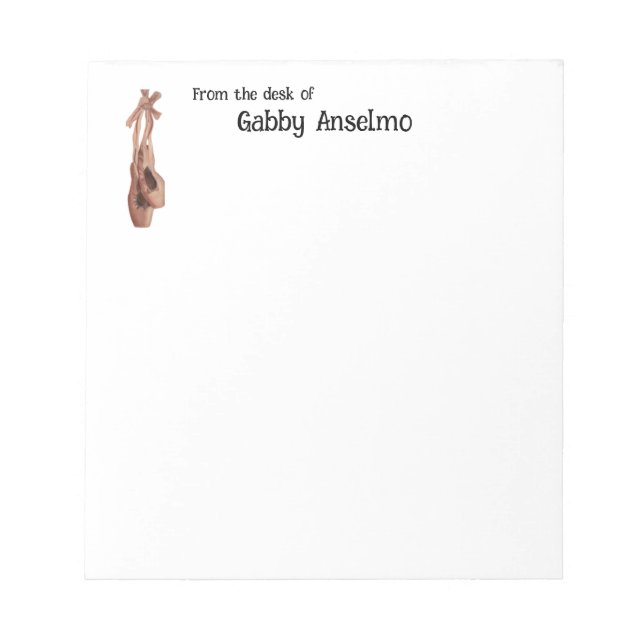 Ballet Slipper Notepad (Front)