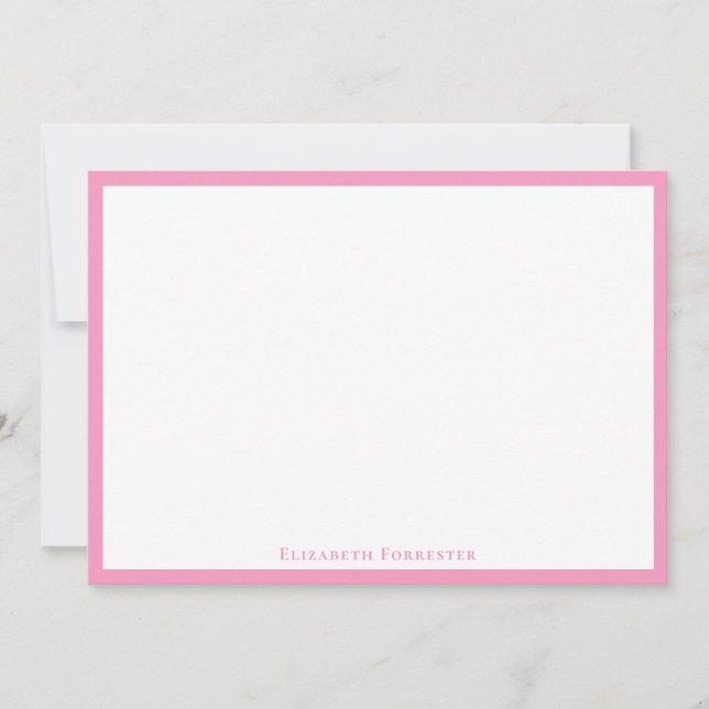 Ballet Slipper Pink Modern Border Flat Note (Front)