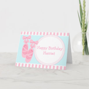 Ballet Slippers Ballerina Birthday Party Card