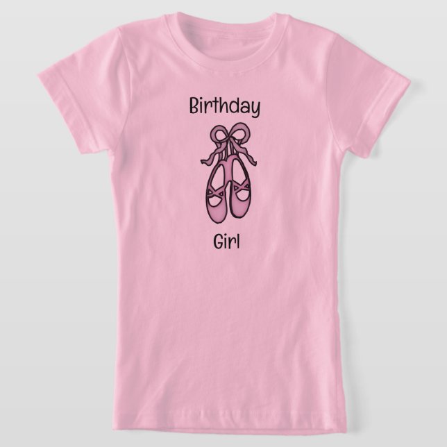 Ballet Slippers Birthday  Girl T-Shirt (Laydown)