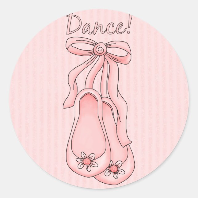 Ballet Slippers Classic Round Sticker (Front)