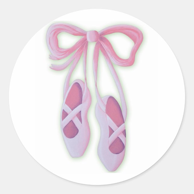 Ballet Slippers Classic Round Sticker (Front)