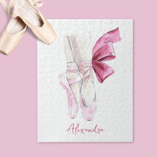 Ballet Slippers Custom Name or Text Jigsaw Puzzle