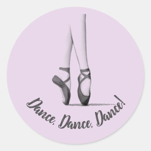 Ballet Slippers _ Dance Theme _ Customized Lilac Classic Round Sticker