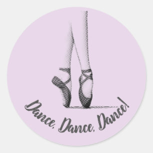Ballet Slippers - Dance Theme - Customized Lilac Classic Round Sticker