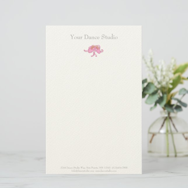Ballet Slippers Dancer Personalized Letterhead (Standing Front)