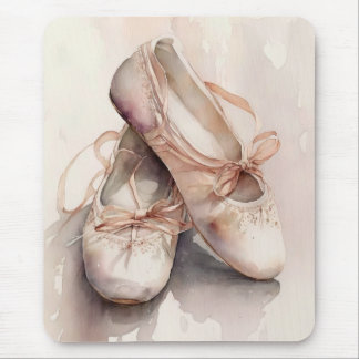 Ballet Slippers Generative Content Watercolor Mouse Pad
