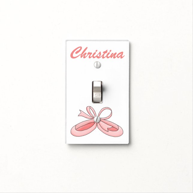 Ballet Slippers/Personalize+Name Light Switch Cover (In Situ)