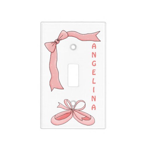 Ballet SlippersPink RibbonName Light Switch Cover