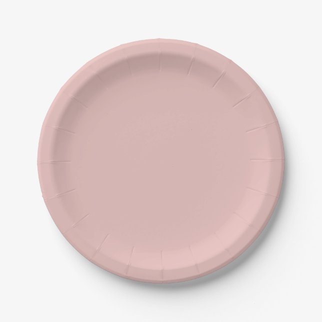 Ballet Slippers Pink Solid Color Paper Plates (Front)