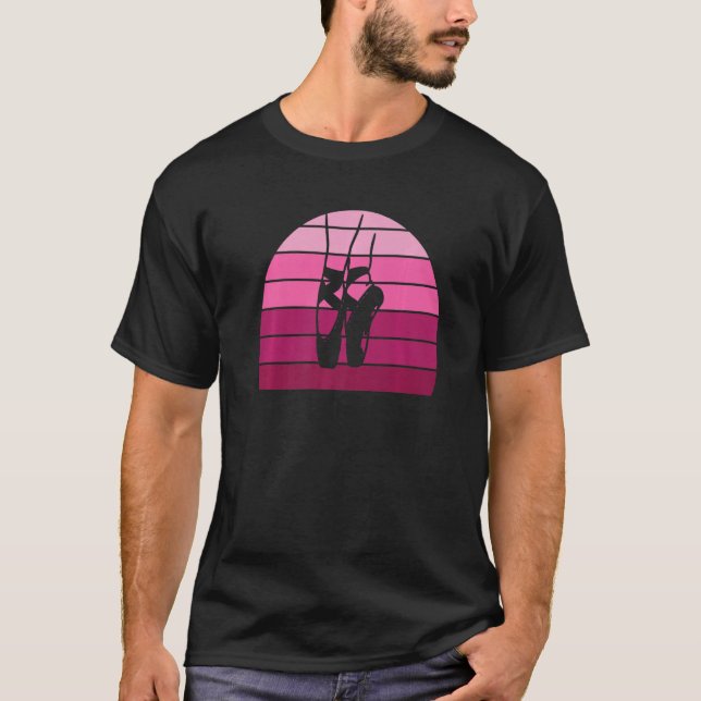 Ballet Slippers Pink Sunset Ballerina Love To Danc T-Shirt (Front)