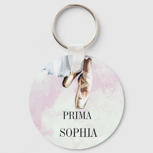 Ballet Slippers Pointe Personal Pink Keychain