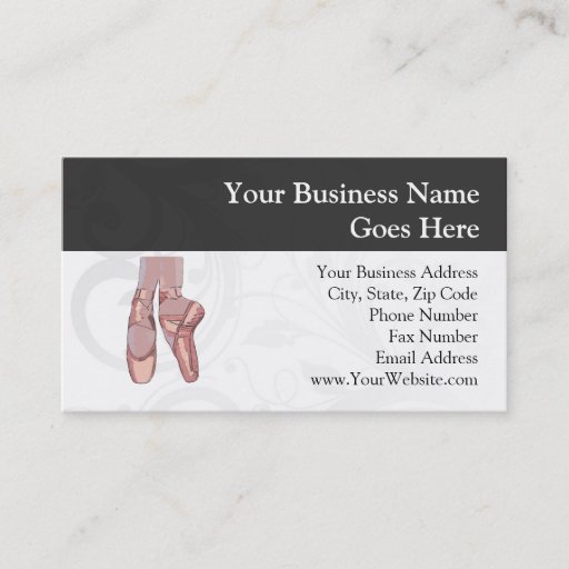 Customizable Ballet Slippers Toe Shoes Business Card Template