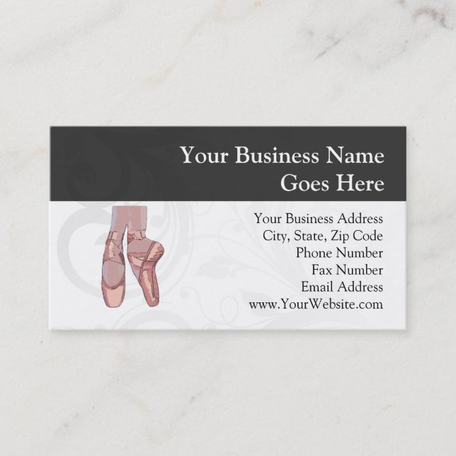 Ballet Slippers Toe Shoes Business Card (Front)
