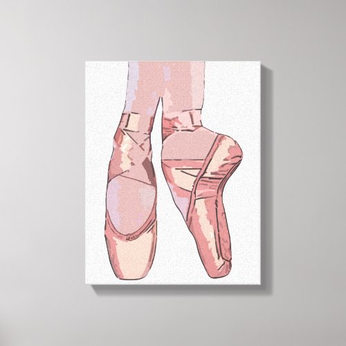 Ballet Slippers Toe Shoes Canvas Print