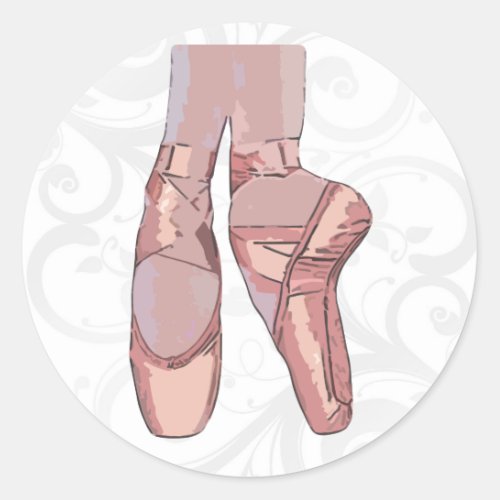 Ballet Slippers Toe Shoes Classic Round Sticker