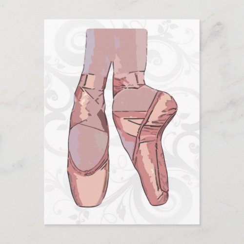 Ballet Slippers Toe Shoes Postcard