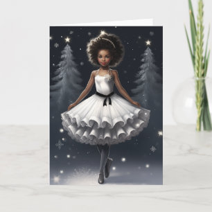 Ballet Snow Queen Snowflake Ballerina Christmas Holiday Card